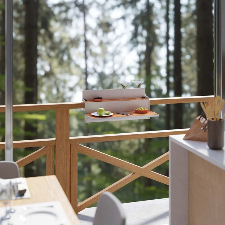 FORFUN Tischregal - Ideal für kleine Balkone - Weiß - Verstellbares Balkonregal Levira – Bild 3