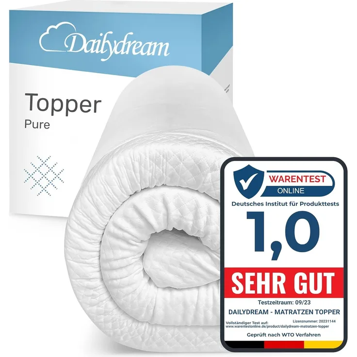 Dailydream, Topper mit Memory Foam von, Viscoschaum, (mit unterschiedlichen Bezugs-Editionen, "Aloe Vera", "Lavendel", "Clean Ocean" oder "Standard), sorgt für Druckentlastung und einen erholsamen Schlaf