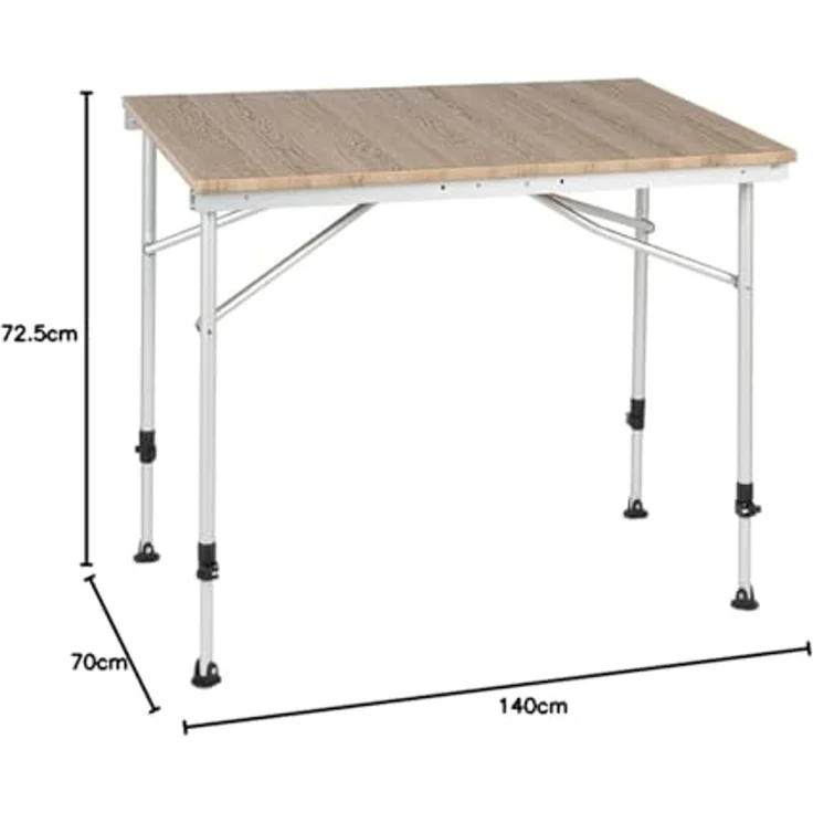 TravelLife Campingtisch Sorrent Ausziehbar Honeycomb Braun 80/110/140cm – Bild 3