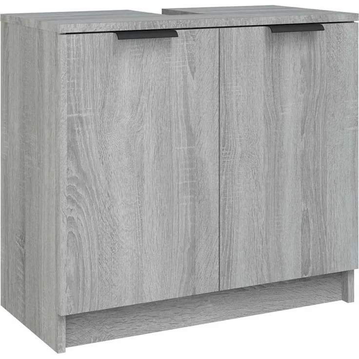 Waschbeckenunterschrank, Badezimmerschrank Grau Sonoma 64,5x33,5x59 cm Holzwerkstoff
