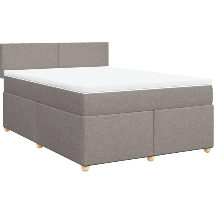 vidaXL Boxspringbett mit Matratze Taupe 160x200 cm Stoff 3289028 – Bild 3
