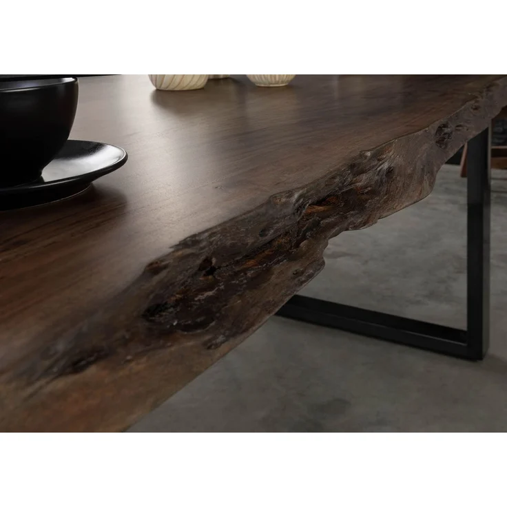 Baumtisch Akazie 200x100x77 grau lackiert / U-Beine anthrazit glänzend FREEFORM 5 – Bild 6