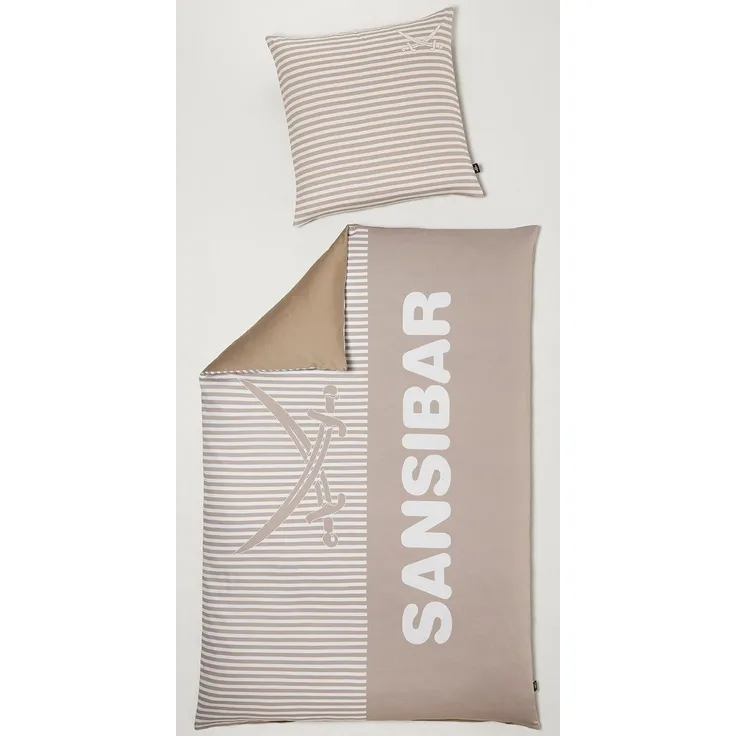 Bettwäsche SANSIBAR Satin BL 155x220 cm braun Bettbezug Bettzeug