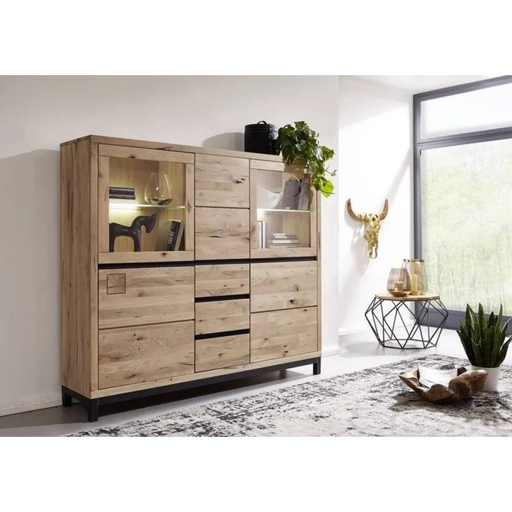 Highboard Wildeiche 166x40x148 bianco geölt VILLANDERS #207 – Bild 9