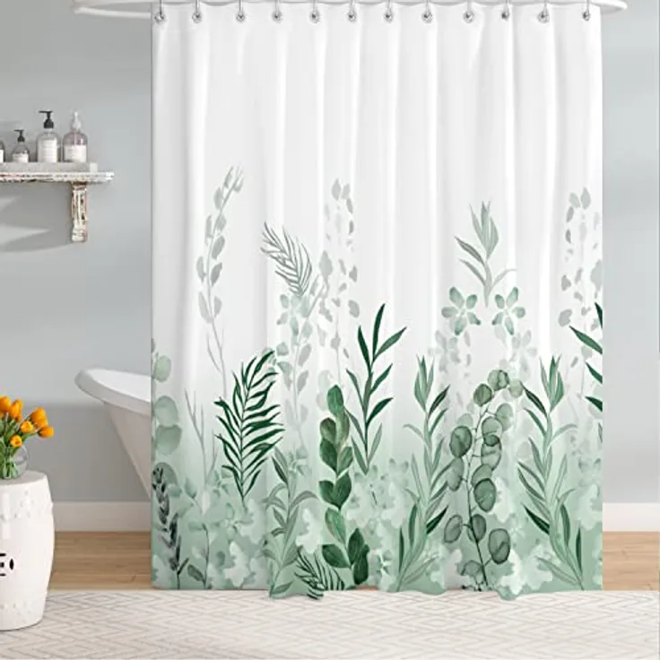 M&W DAS DESIGN Duschvorhang Shower curtains Anti schimmel Waschbar ​​180x200 Duschvorhang grün