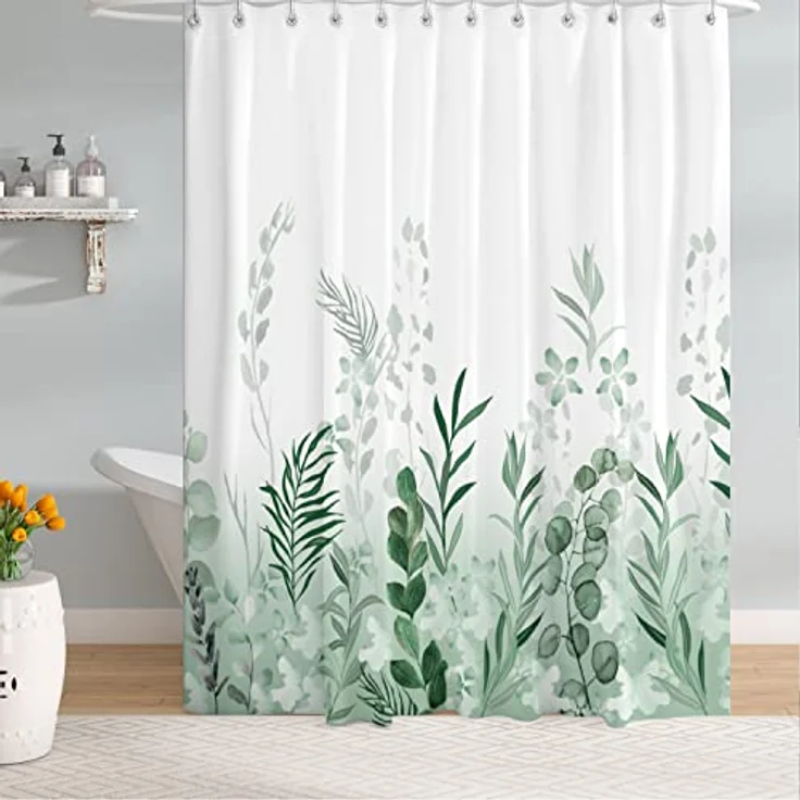 M&W DAS DESIGN Duschvorhang Shower curtains Anti schimmel Waschbar ​​180x200 Duschvorhang grün – Bild 1