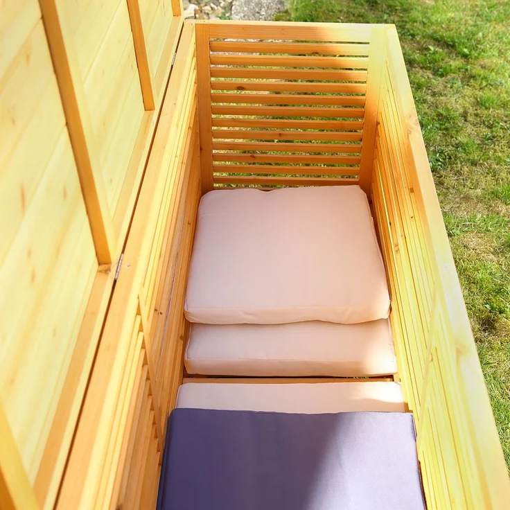 XXL Gartentruhe Braun Kissenbox Auflagenkiste Aufbewahrung Terrasse Outdoormöbel – Bild 4