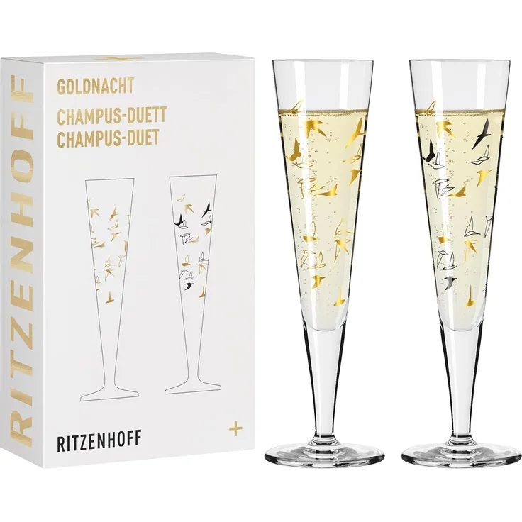 Ritzenhoff Champagnerglas Goldnacht, Kristallglas