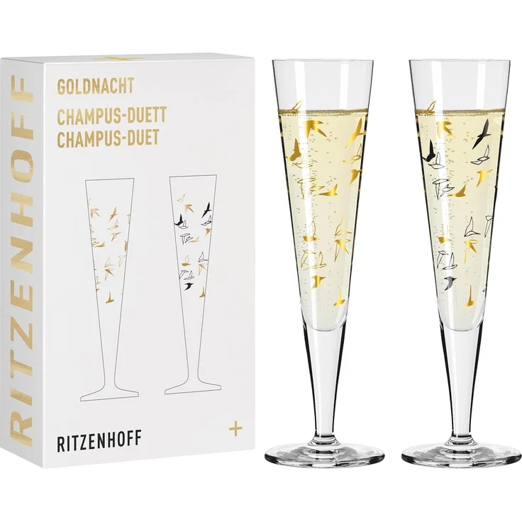 Ritzenhoff Champagnerglas Goldnacht, Kristallglas – Bild 1