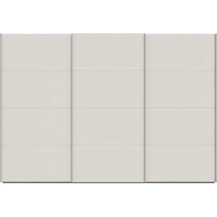 Forte SOPHISTISPACE Kleiderschrank 300, moderner Schwebetürenschrank, 3-türig, Einlegeböden, Kleiderstangen, Holzwerkstoff, Kaschmir|Beige, 299,8 cm breit x 210,5 cm hoch x 62,9 cm tief – Bild 4