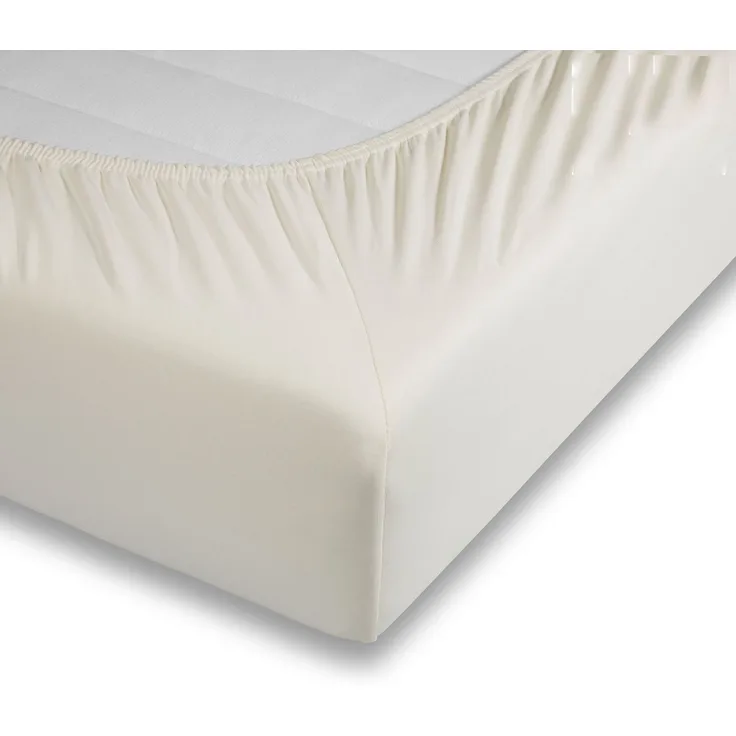 Traumhaft gut schlafen, Spannbettlaken aus Baumwolle, hohe Flexibilität dank 5%, Natur 200-210x180-220