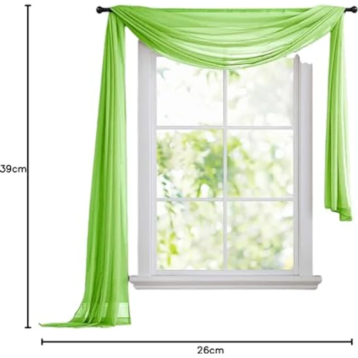 Gardinenbox Freihanddeko (1 St), ohne, transparent, Voile, Uni Volant Transparent Polyester 600cm 140cm – Bild 6