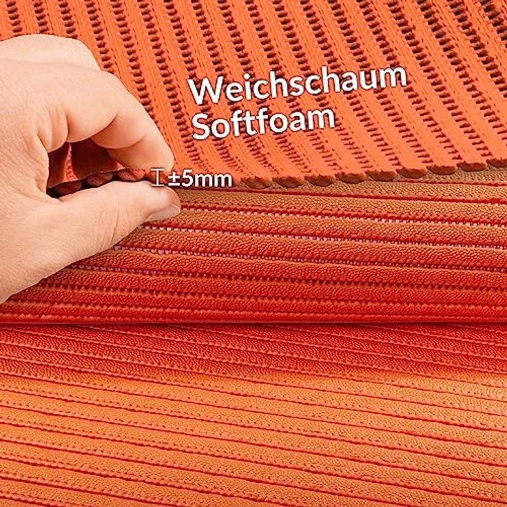 ANRO Badematte Weichschaummatte, rutschfest und wasserabweisend, Uni Orange, 180x130cm – Bild 3