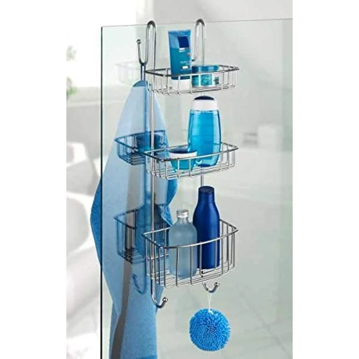 WENKO OLESI Duschablage, Chrom glänzend, 3 Etagen, Edelstahl rostfrei, zum Einhängen – Bild 7