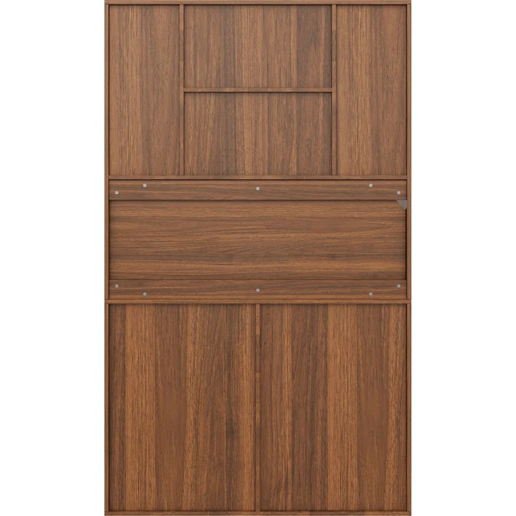 ZUBALIYA Sideboard (106 x 40 x 178 cm), LED - Beleuchtung, Gedämpftes Schließen, Fronten in Flechtoptik, Naturfarben – Bild 17