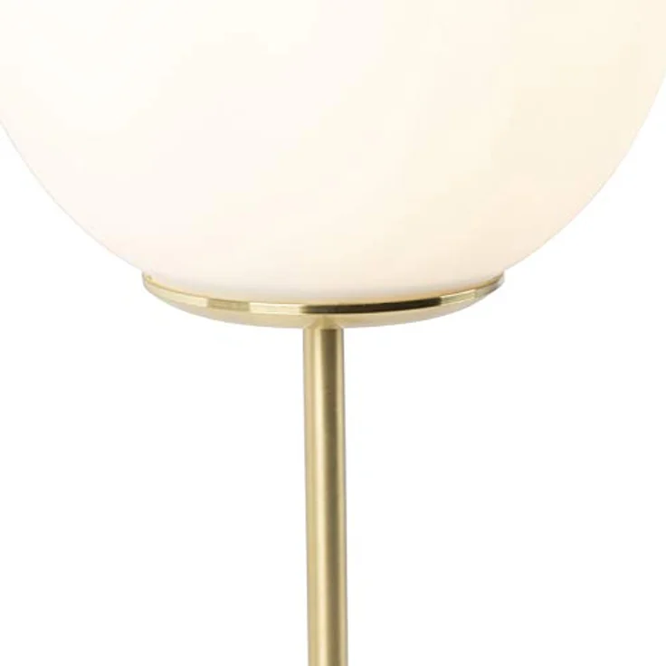 QAZQA Pallon Art Deco Tischlampe, Messing mit Opalglas, 45,5 cm, kugelförmig, E27, dimmbar, für Wohnzimmer und Schlafzimmer – Bild 3
