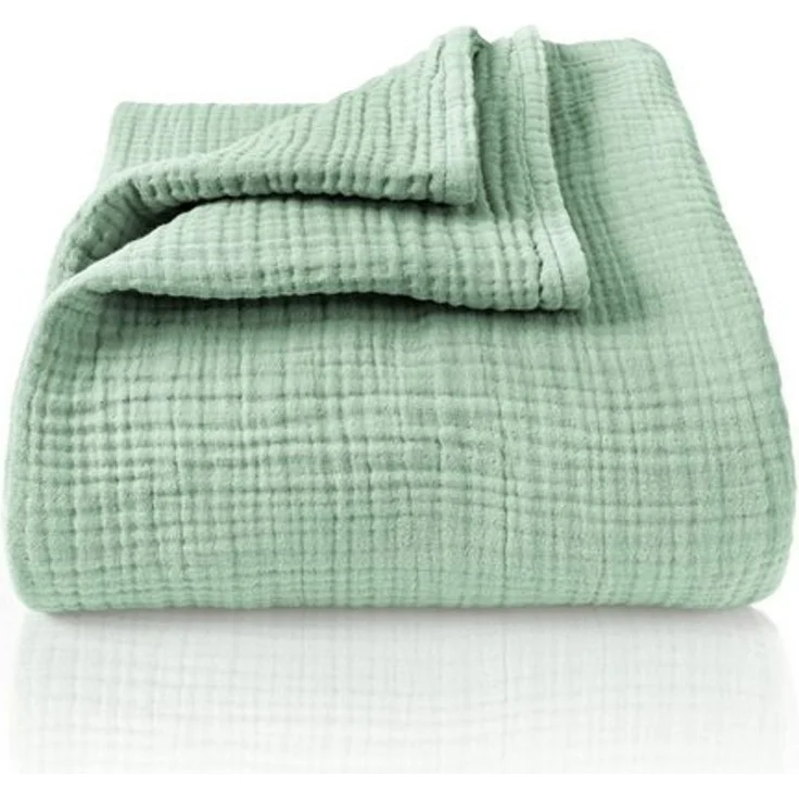 Laynenburg Tagesdecke Musselin aus 100% Baumwolle – Baumwolldecke, Kuscheldecke, Wohndecke als Sommerdecke, Bett-Überwurf, Couch-Überwurf, Sofa-Decke – Bild 4