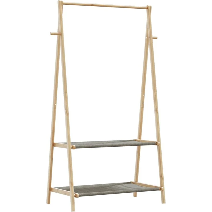 vidaXL Kleiderständer mit Ablagen 96x45,5x150,5 cm Bambus 4008910 – Bild 1