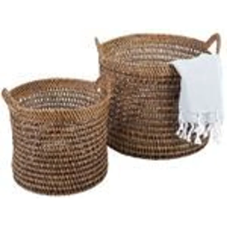 Rattan Korb Eda Braun mit Henkel M – Bild 13