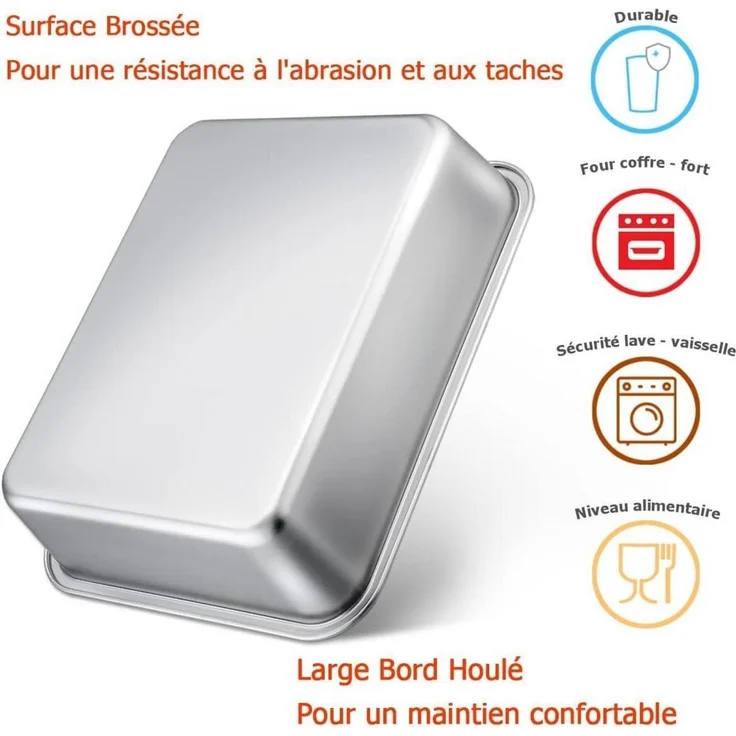 Joyfair Edelstahl Auflaufform Rechteckig Backform 32x25x8cm Kit – Bild 3
