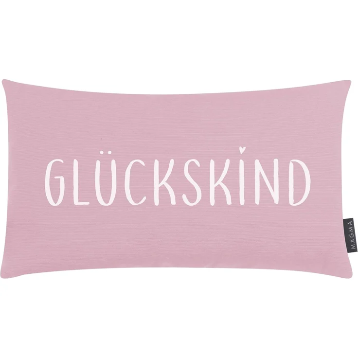 Dekokissen Sofakissen Wendekissen rosa weiß Glückskind 30x50 cm – Bild 2