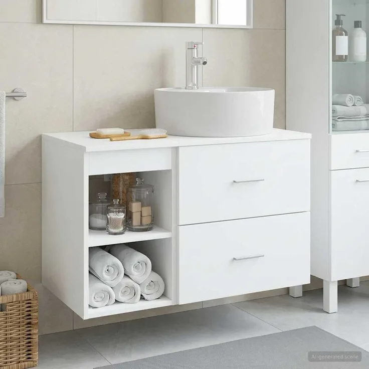 vidaXL Badezimmerschrank-Set 2 stk. Weiß 79,5 x 44,5 x 76 cm 3403904