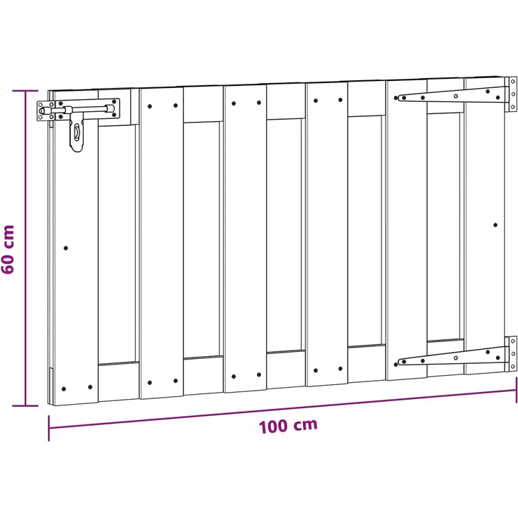 vidaXL Gartentor 100x60 cm WPC und Aluminium Schwarz 42039041 – Bild 6
