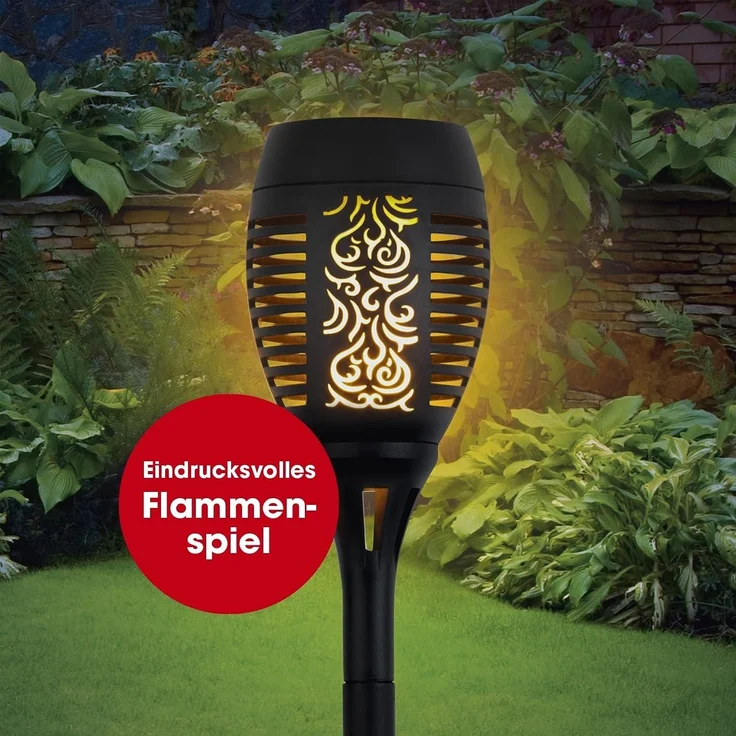 EASYmaxx Solar-Fackel 1,2V schwarz mit LED-Flammeneffekt – Bild 3
