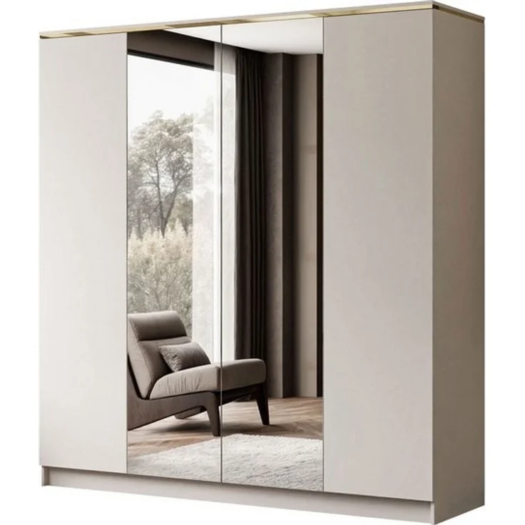 Lookway Kleiderschrank AURORA 4D KASCHMIR Shrank mit Spiegel – Bild 4