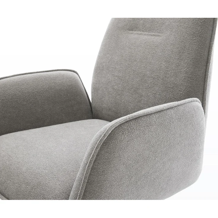 Drehstuhl Zoa-Flex Strukturstoff Soft Grau Fußkreuz Schwarz 360° drehbar Wippfunktion Taschenfederkern – Bild 4
