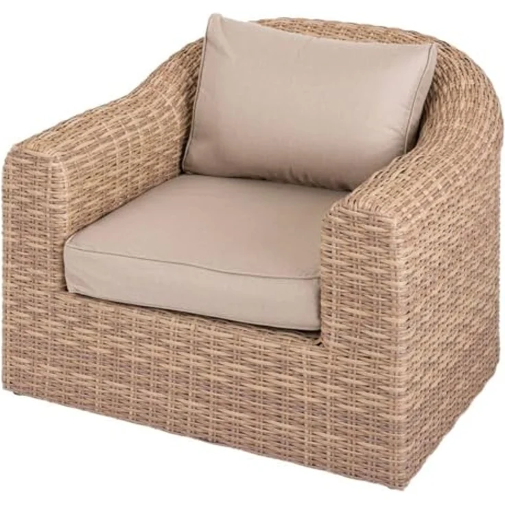 Hespéride Lounge-Sessel für den Garten Mooréa Savana – rostfrei – geflochtenes Harz – Kissen mit abnehmbarem Bezug – verstellbare Füße – Terrassenmöbel – Bild 1