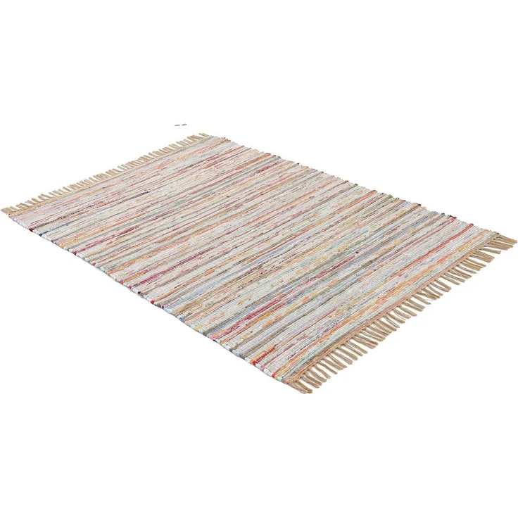 carpetfine 'Kelim Chindi' Teppich, Wendeteppich, rechteckig, Höhe: 6 mm, handgewebt, mit Fransen, Taupe, 160x230 cm – Bild 3