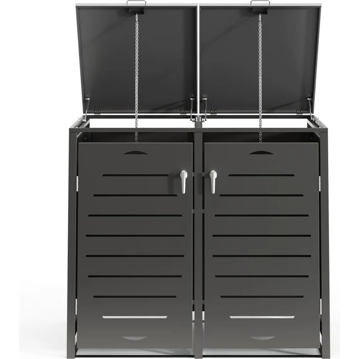 Mülltonnenbox 3er Mülltonnenverkleidung Mülltonnenhaus Abfallbehälter Müllbox – Bild 4