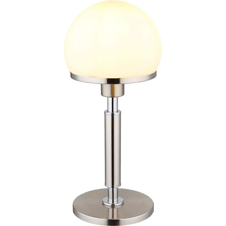 Tischleuchte, Pilz Design, Glas, opal, H 40 cm