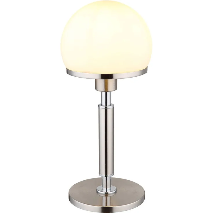 Tischleuchte, Pilz Design, Glas, opal, H 40 cm – Bild 1
