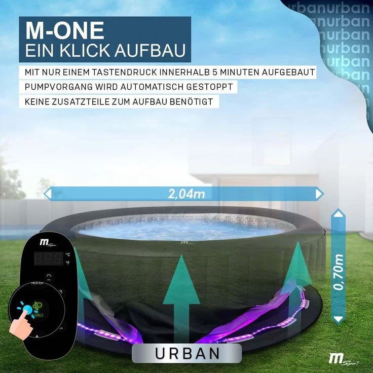 6 Personen LED Whirlpool aufblasbar MSPA AURORA Outdoor Garten Massage Pool 2022 – Bild 2
