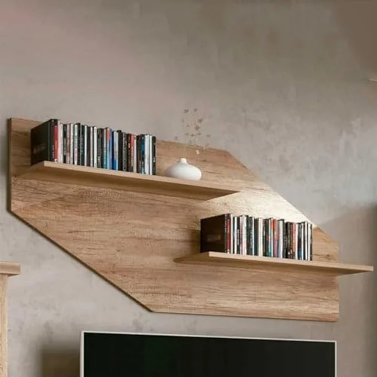 Homey - 2-stöckiges Paneel, verstecktes Befestigungssystem, Kanonenfarbe, einfach zu montieren, Maße: 130 cm (Breite) x 58 cm (Höhe) x 25 cm (Tiefe) – Bild 2