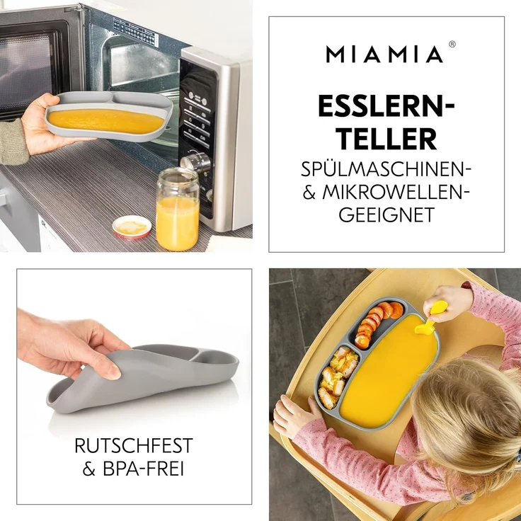 Hauck Hochstuhl Set Alpha Plus Move inkl. Essbrett, Sitzkissen und 2x Babyteller Silikon - mitwachsender Holz Babystuhl / Kinderhochstuhl mit Rollen, Gurt und Tisch - Natur Beige – Bild 9