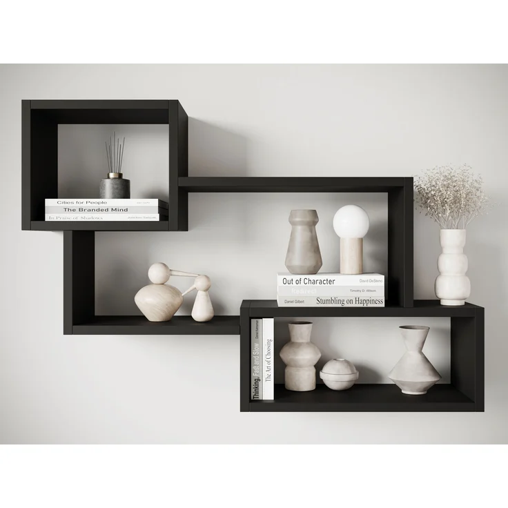 Wandregal Trio 005, Farbe: Schwarzer Graphit – Bild 3