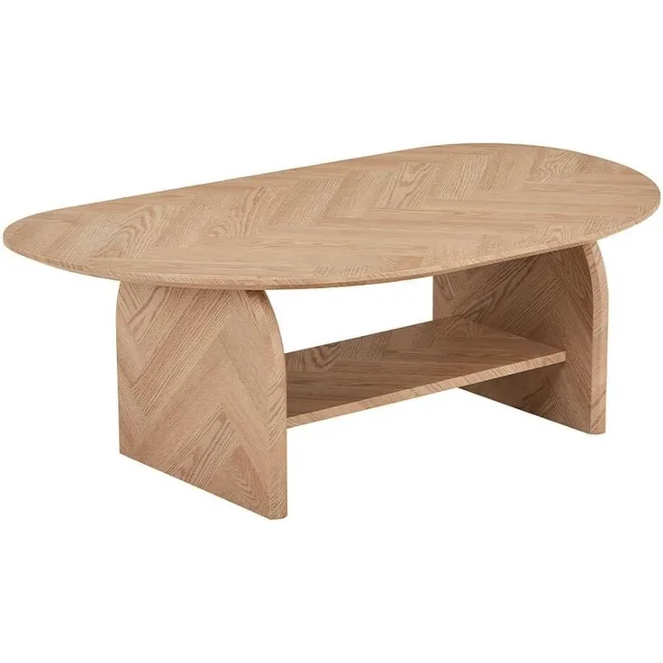 HOME DELUXE Couchtisch Oval LIARA Fishbone Oak LIARA
