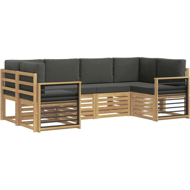 vidaXL Outdoor-Sofagarnitur 6 stk. 6-Sitzer Weiß und Anthrazit 3392407 – Bild 2