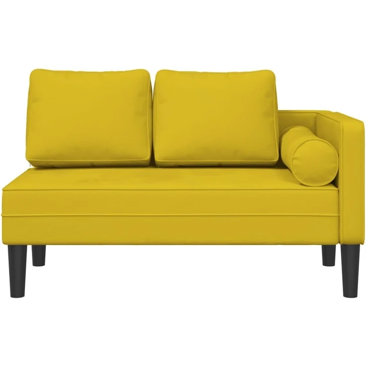 vidaXL Chaiselongue mit Kissen Gelb Samt – Bild 2