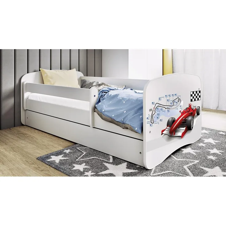Bjird Kinderbett Babydream 180x80 cm 160x80 cm 140x70 cm (optional mit Matratze, mit Schublade Rausfallschutz und Lattenrost), verschieden Farben und Varianten für Mädchen und Jungen