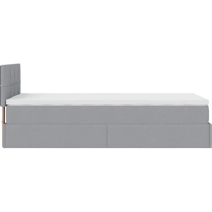 vidaXL Ottoman-Bett mit Matratze Hellgrau 100x200 cm Stoff 3311435 – Bild 9