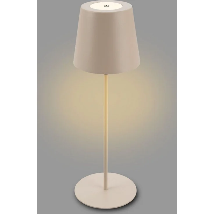 BRILONER - LED Tischlampe kabellos mit Touch, dimmbar in Stufen, höhenverstellbar, Nachttischlampe, Leselampe, Campinglampe, Tischleuchte, Akku Lampe, Outdoor Lampe, 36x10,5 cm, Beige – Bild 1