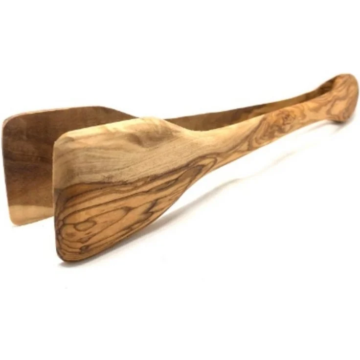 Olivenholz-erleben Grillzange aus Olivenholz – robust, hitzebeständig & stilvoll ca. 36 cm lang, Edle Olivenholz-Grillzange – sicherer Griff & rustikaler Charme – Bild 1
