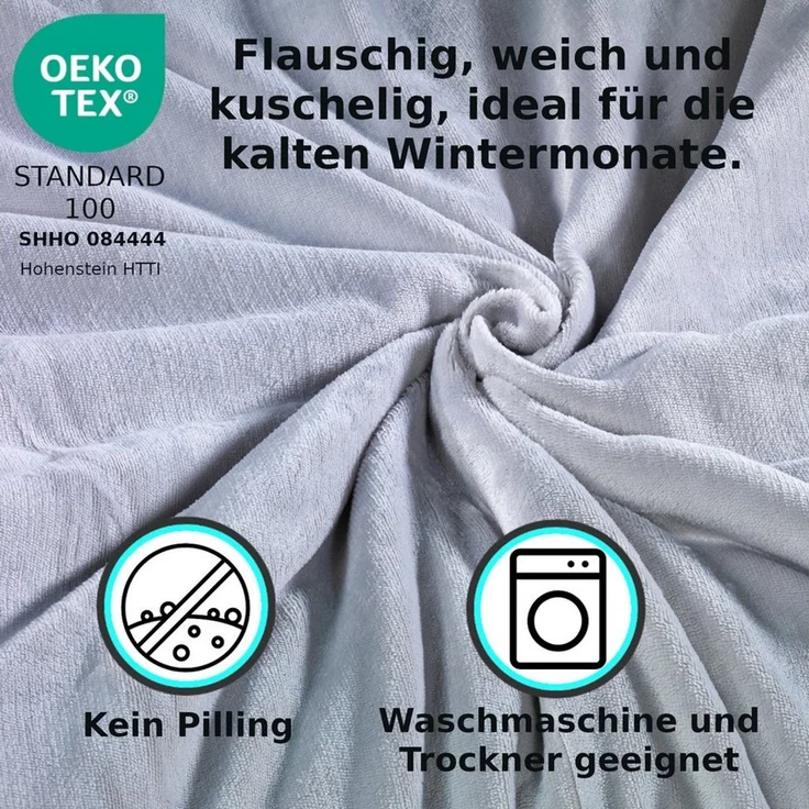 Malika Spannbettlaken Warme Spannbettlaken Cashmere-Touch Bettlaken Fleece Spannbetttuch, Mikrofaser, Gummizug: rundum Gummizug, (2 Stück) – Bild 3