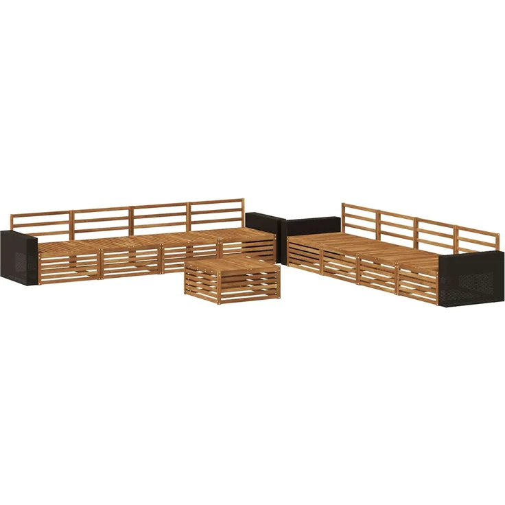 vidaXL Outdoor-Sofagarnitur 9 stk. 8-Sitzer Natur Massivholz Akazie 3383182 – Bild 2