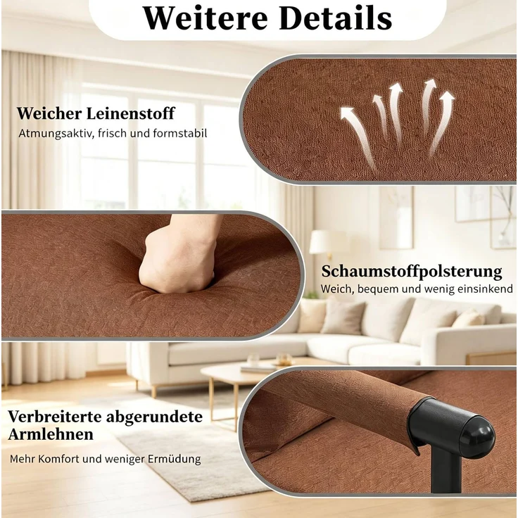 Schlafstuhl 65 x 78 x 75 cm – 3-in-1 Klappstuhl mit verstellbarer Rückenlehne und Metallgestell – Bild 7