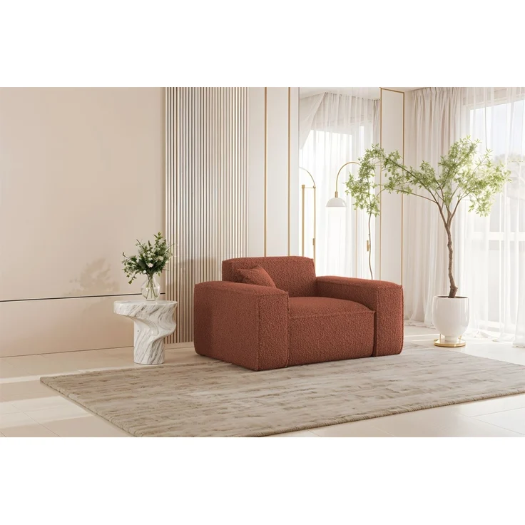 Sessel Designersessel CELES PREMIUM in Stoff Sven Rostbraun – Bild 1